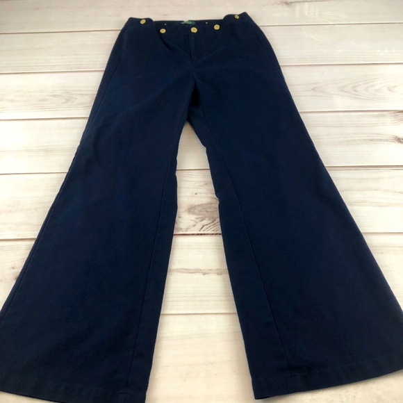 Ralph Lauren Navy Wide Leg Pants Size 6 (#131) - Picture 4 of 5